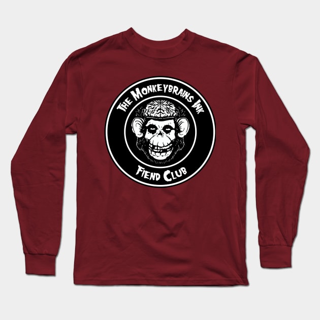 The Monkeybrainfits Fiend club button on colors! Long Sleeve T-Shirt by GodsBurden